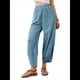 thumbnail image 3 of Pantalones Anchos y Holgados para Mujer, Estilo Palazzo Harén, Informales, con Cintura Elástica y Bolsillos. Azul S, 3 of 8