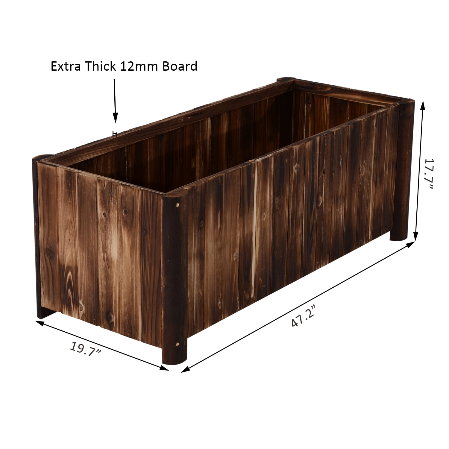 Outsunny Wooden Garden Flower Bed Succulent Planter Vegetable Box Plant Backyard