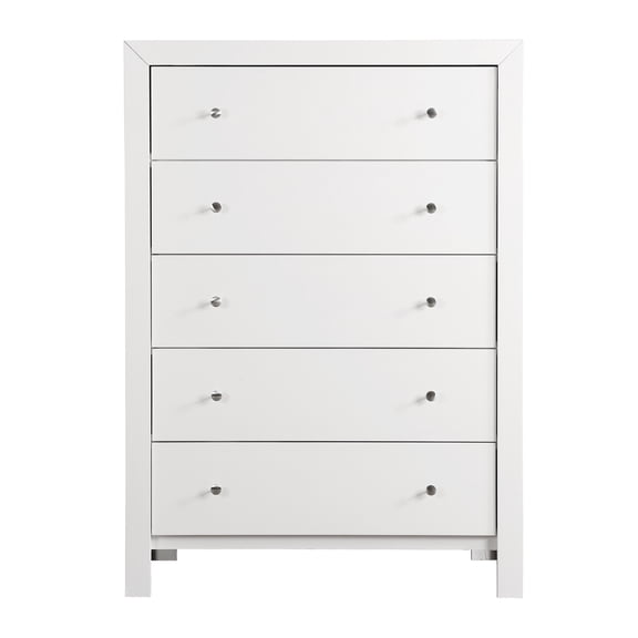 Contemporary Home Living 5-Drawer Wood Bedroom Chest - 48" - White