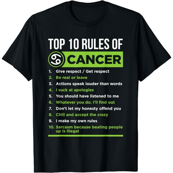 Top 10 Rules Of Cancer Zodiac Facts Traits Horoscope Sign T-Shirt
