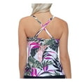 thumbnail image 2 of ISLAND ESCAPE Women's White Tropical Print Stretch Ruffled Sweetheart Neck Aloha Palms Tankini Swimsuit Top 12, 2 of 4