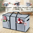 thumbnail image 5 of Christmas Ornament Storage Box, Holiday Ornament Organizer with 8 Trays, Holds 128 Ornaments (3-inch) Durable 600D Oxford Fabric & Dual Zipper (Gray), 5 of 7