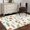 Orange Green, variant on Area Rug for Living Room, Brown Spring Floral Non-Slip Indoor Large Carpet for Bedroom/Dining Room, Flowers Leaves Elegant Pastoral Washable Low-Profile Rectangle Floor Runner Rugs - 6 x 9 Ft