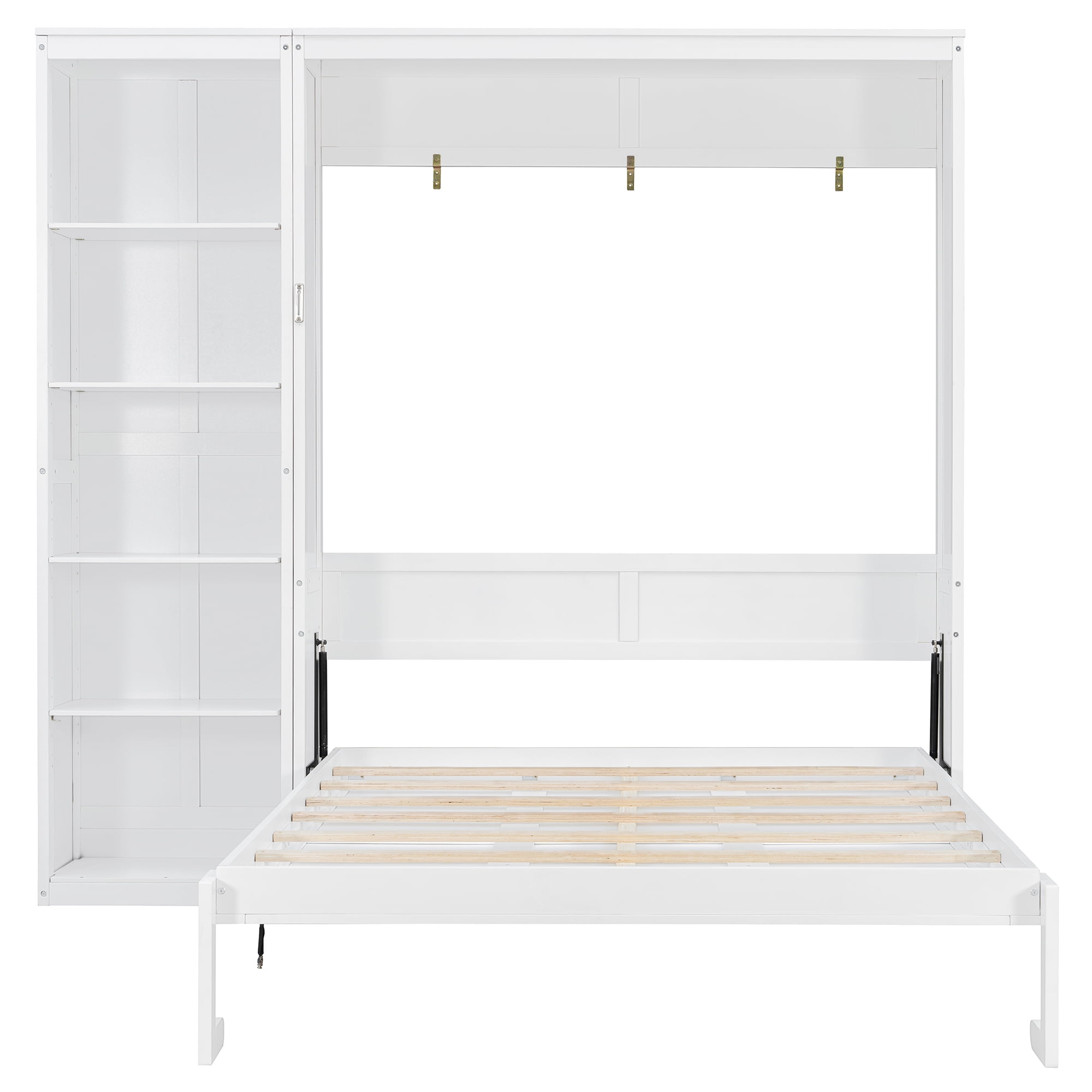 Noble House Queen Murphy Wall Bed with 5-Layer Shelves,White