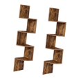 thumbnail image 4 of 2 estantes de esquina para pared, de madera rústica, para almacenamiento, decoración, montaje en esquina Marrón, 4 of 9