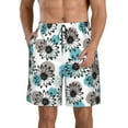 thumbnail image 2 of Uemuo Watercolor Sunflower Pattern Men's Swim Trunks Hawaiian Beach Bathing Suit Swimsuits Beach Quick-Dry Shorts with Pockets-Medium, 2 of 9