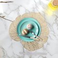 thumbnail image 4 of 3pcs Cup Placemat PVC Monstera Design Coasters Dining Mat Imitation Plant Coasters (Golden), 4 of 6