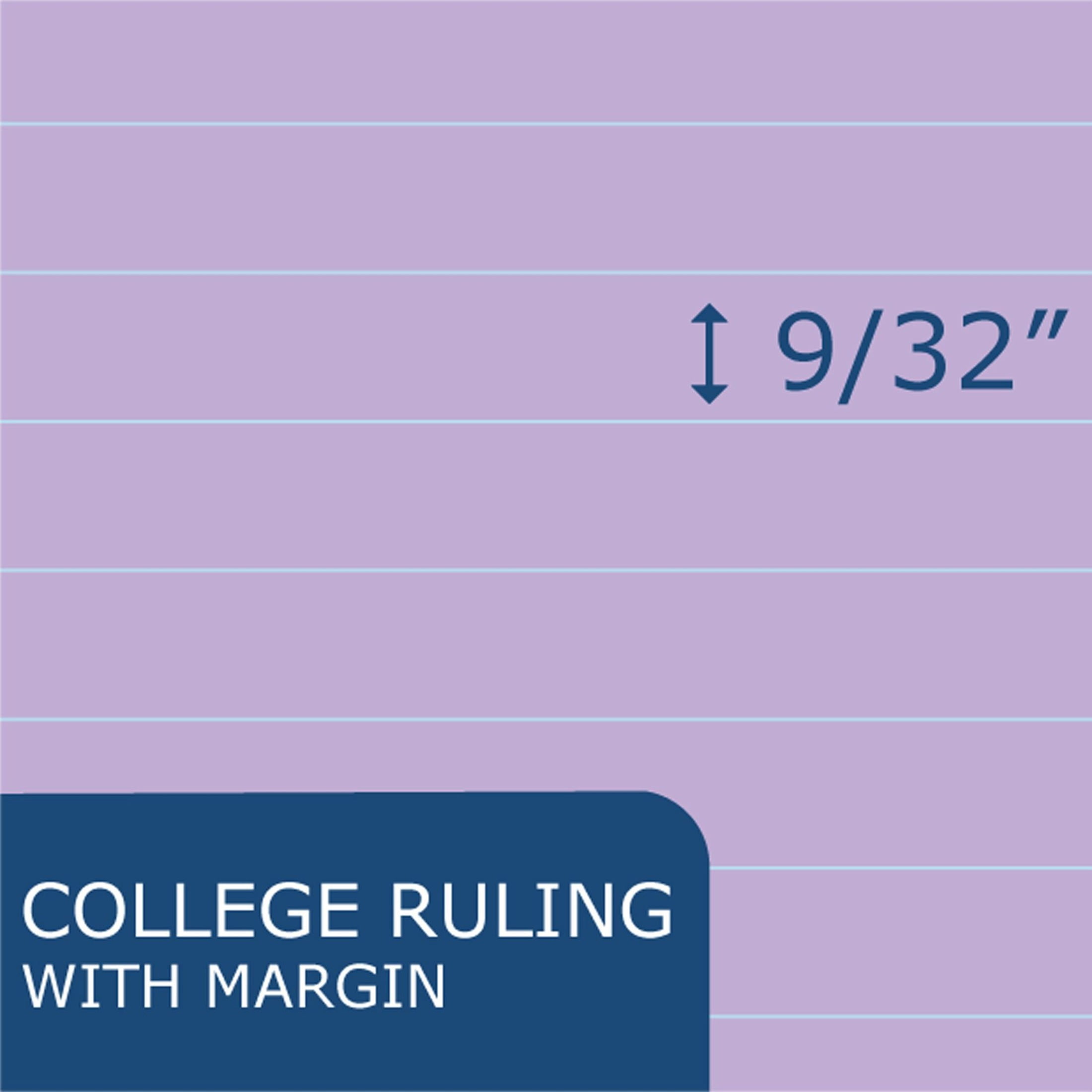 Roaring Spring Wide College Ruled Landscape Colored Legal Pad, 1 Case (12 Total 3 Packs), 11" x 9.5" 40 Sheets, Assorted Colors