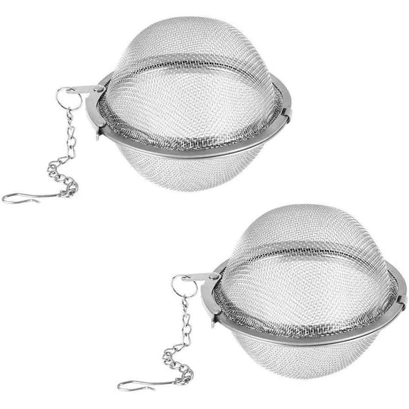 Tea Steeper, 2Pcs Mesh Tea Infuser Premium Tea Filter Tea Interval Diffuser with Extended Chain Hook for Brew Loose Leaf Tea and Spices & Seasonings