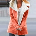 thumbnail image 2 of Fashion Winter Warm Jackets for Womens Plus Size Zip Up Composite Plush Button Lapels Jacket Outwear Coat, 2 of 6