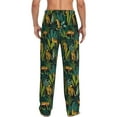 thumbnail image 3 of Xecao Jungle Leopard Yellow Men's Straight Lounge Pajama Pants: The Ultimate in Comfortable Sleepwear, 3 of 9