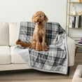 thumbnail image 4 of PetAmi Waterproof Dog Blanket for Small Medium Dog Puppy Cat Throw for Couch Cover Leakproof Protection, Sherpa Fleece, Reversible Soft Washable 29x40 Plaid Light Gray, 4 of 9