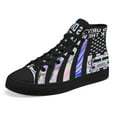 thumbnail image 7 of Bus Drivers Back The Blue High Top Canvas Shoes Sneakers Black Size 13, 7 of 7