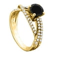 thumbnail image 3 of Mauli Jewels Engagement Rings for Women 1.30 Carat Halo Split Shank Black Diamond Engagement Ring Crafted 4-prong 14k Solid Yellow Gold, 3 of 7
