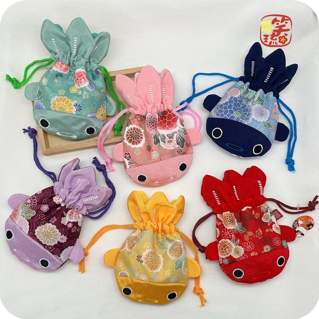 Bolsa de la fortuna AG-3 Hefeng, bolsa de almacenamiento de cosméticos y joyas, bolsita de pez dorado, bolsa de pastel de dulces de luna llena para bodas