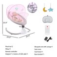thumbnail image 1 of Electric Smart Baby Swing Seat for Infants with 12 Pre-Set Lullabies and 4 Speeds, Convenient Bluetooth Baby Swing Seat with Remote Control and Hanging Toys, , Pink, 1 of 9