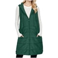 thumbnail image 6 of Sexlip Long Puffer Vest Women Winter Quilted Hooded Lightweight Zip Up Sleeveless Coat Casual Warm Jackets with Pockets Green S, 6 of 9