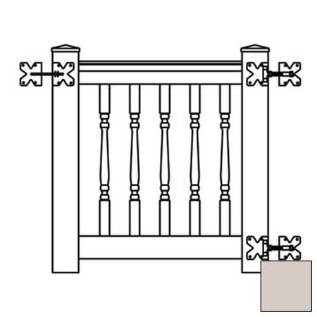34"W x 36"H x 4"D Gate Kit w/ Colonial Spindles, Tan