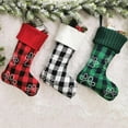 thumbnail image 2 of 18 Buffalo Plaid Christmas Stockings , Pet Paw Snowflake Stocking with Knitted Cuff Fireplace Hanging Stockings for Xmas Decoration, 2 of 6