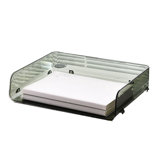 Boîte de Rangement pour Fichiers en Plastique, Boîte de Rangement pour Papier A4 Empilable Transparente avec Design à Enclenchement Inférieur pour Rangement de Fichiers de Bureau