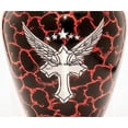 thumbnail image 3 of Celtic Cross Wings Engraved Aluminium Cremation Urn for Human Ashes Adult - Handcrafted Funeral Urn for Ashes - Large - BAG INCLUDED (7'' x 7'' x 10''- 200 lbs or 91 kg, Gold Fire), 3 of 4