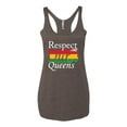 thumbnail image 2 of Wild Bobby Respect Our Queens Black Pride Tri-Blend Racerback Tank Top, Brown, X-Large, 2 of 5