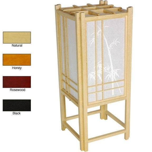 Oriental Home Bamboo Tree Shoji Handmade 18-inch Rice Paper Accent Lamp (China) Black