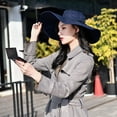 thumbnail image 4 of Sun Hat Wide Brim All-match Solid Color Fisherman Hat Bucket Hat for Outdoor, 4 of 10