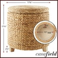 thumbnail image 7 of Casafield 17" Round Storage Ottoman with Lid - Natural, Handwoven Footstool for Living Room, Bedroom, Bathroom, Home Office, 7 of 7
