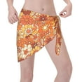thumbnail image 3 of Kll Hippie Flower Print Women'S Sarong Coverups Short Bathing Suit Wrap Skirt Beach Wrap Swimsuit Cover Ups, 3 of 7