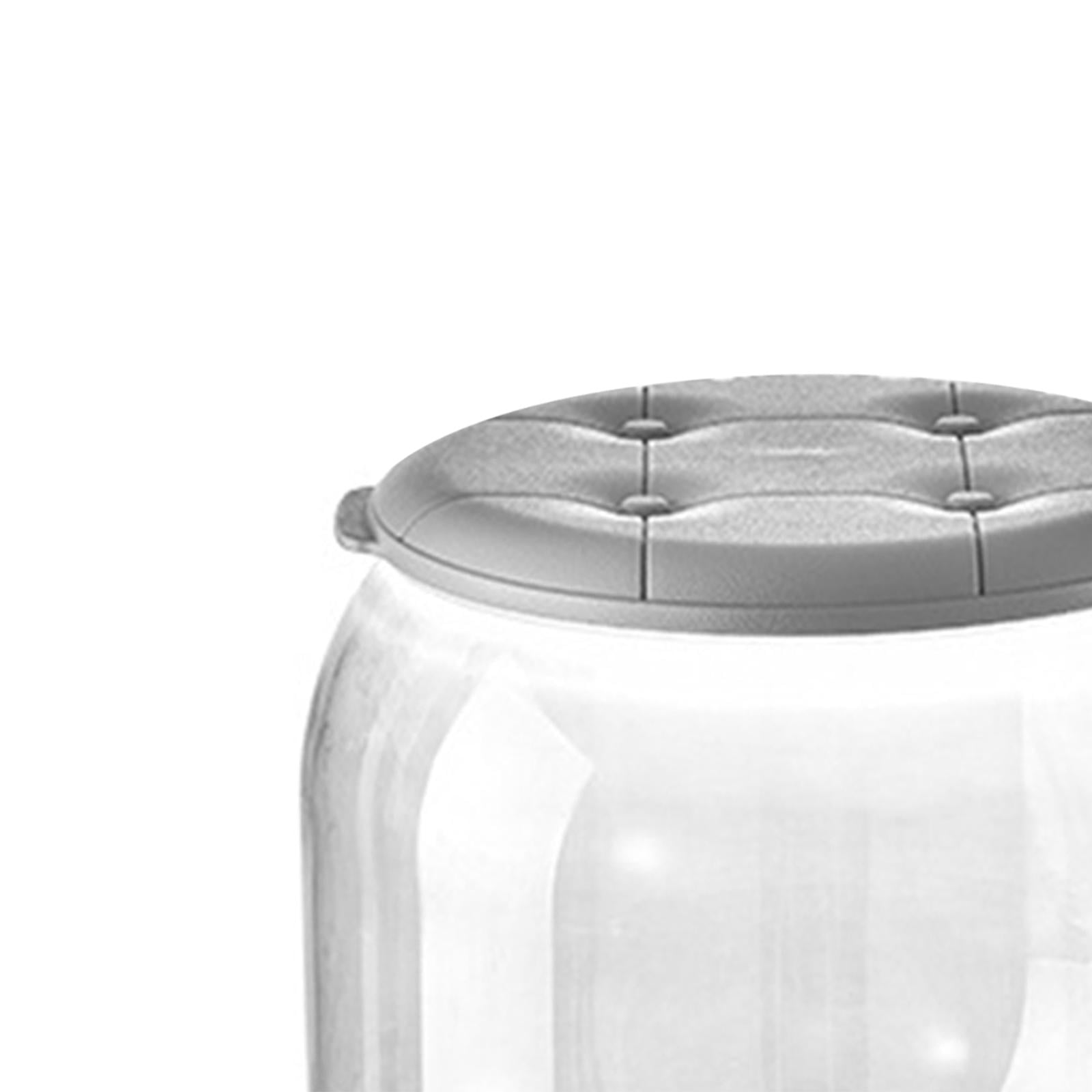 Clear Toy Storage Bucket Toy Box Chest Portable Dustproof Building Blocks Storage Box Shoe Stool for Kids Room Household Kitchen Indoor Round Gray