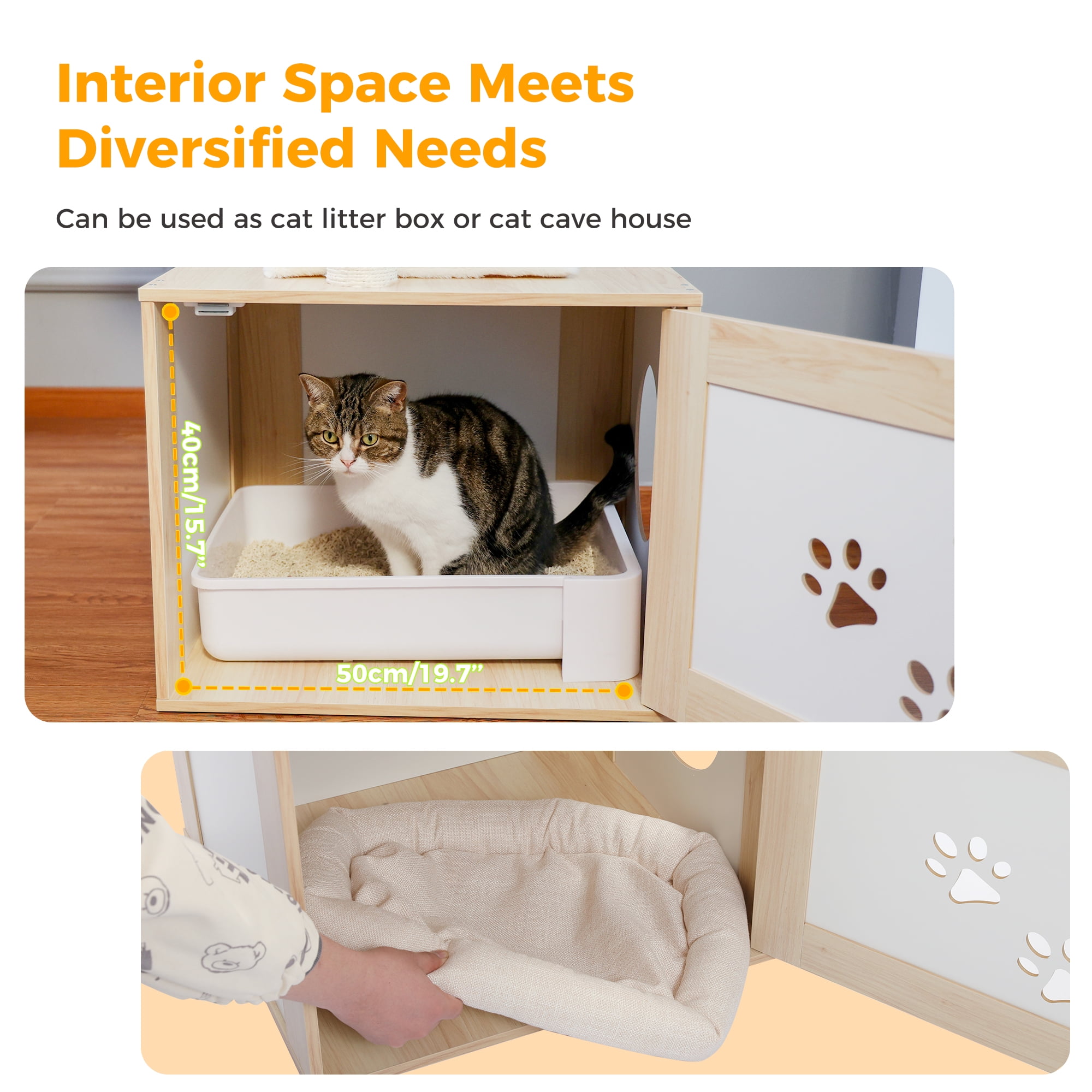 Cat cave top litter box