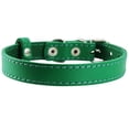 thumbnail image 3 of Genuine Leather Dog Collar for Smallest Dogs and Puppies 3 Sizes Green (Neck: 9.25"-11"; 1/2" Wide), 3 of 3
