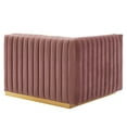 thumbnail image 6 of Modular Loveseat Sofa Couch, Pink Gold, Velvet, French Living Lounge Cafe Lobby Hospitality Restaurant, Modern Contemporary Boutique HB34159, 6 of 11