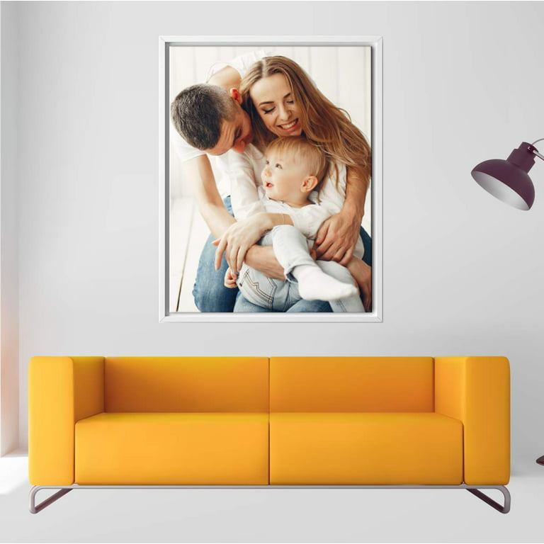Floating Frame for 12x16 Inch Canvas Painting 1-1/4 Deep, (4 Color)  Picture Art Wall Decor, White Frame 