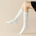 thumbnail image 4 of Fgnfyis Autumn and Winter Thigh High Socks for Women Thick Knit Crew Socks Versatile College Style Pilling Knee High Socks Cozy Warm White One Size, 4 of 4
