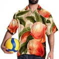 thumbnail image 4 of Peach Men's Short Sleeve Spread Collar Poplin Shirt, Casual Printed Button Down Summer Beach Tops for Men, Unisex Comfortable Shirts, 4 of 6