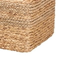 thumbnail image 4 of bali & pari Marella Modern Bohemian Natural Brown Seagrass Accent Footstool, 4 of 7