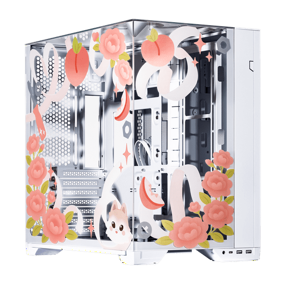 Velztorm Peachietech O11VPW Dynamic White Mid Tower Case Tempered Glass