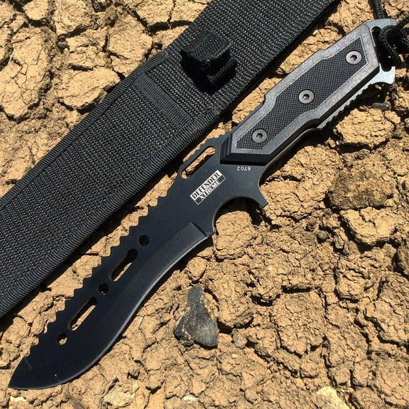 12 1/2" Carbon Steel Tactical Black Full Tang