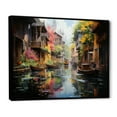 thumbnail image 2 of Designart "Delights at the Floating Market Thailand II" Cityscapes Floater Framed Canvas Art Print, 2 of 7