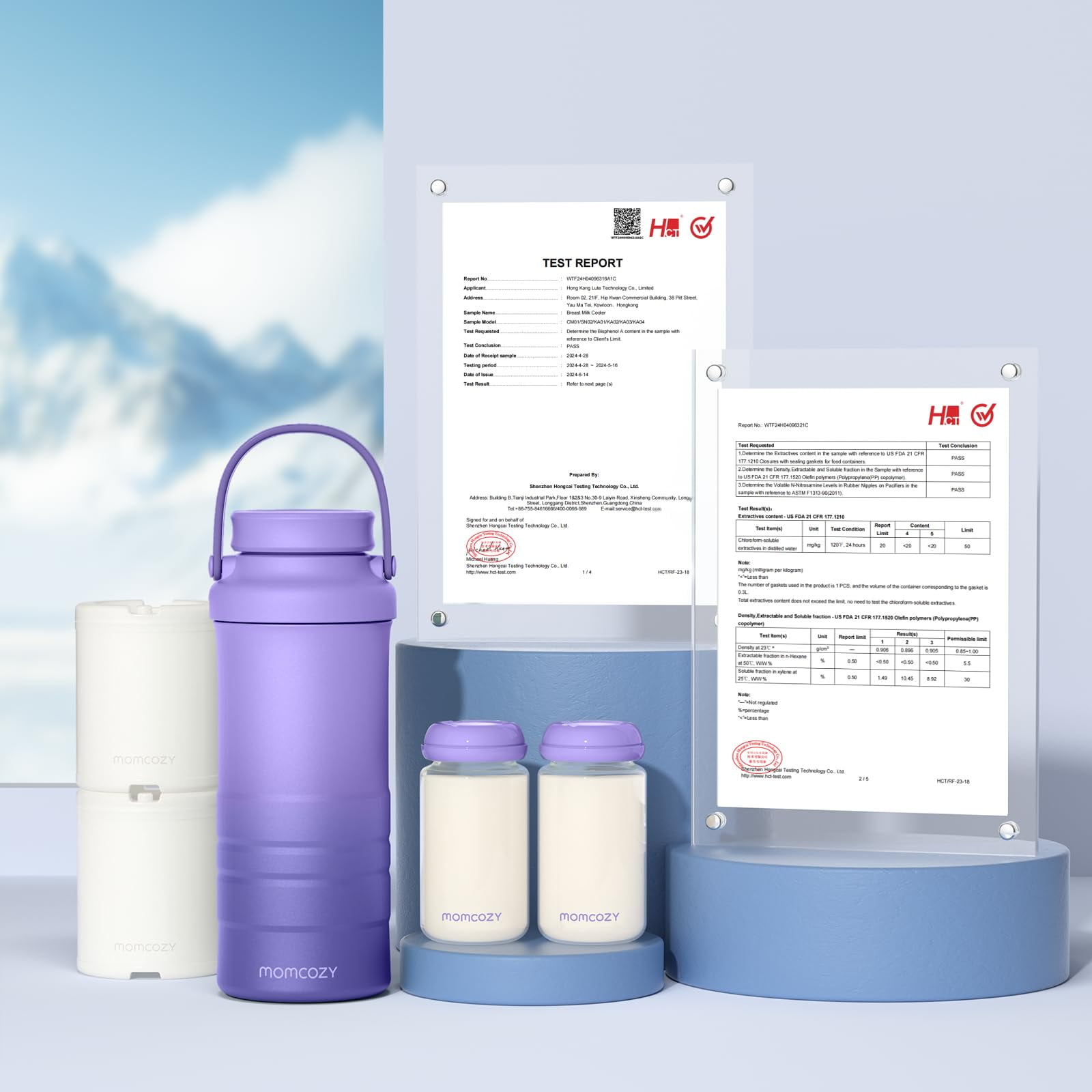 Momcozy Breast Milk Cooler offers 24H+ extended cooling with 360° surround cooling tube technology, keeping breast milk fresh and nutrient-rich during outdoor