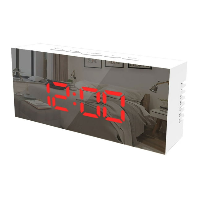 Espejo de Maquillaje con Luces Reloj Despertador Digital con Pantalla Led Grande Y Espejo de Maquillaje 3- Puerto Usb de Brillo para Decoración Del Hogar Reloj Despertador Digital