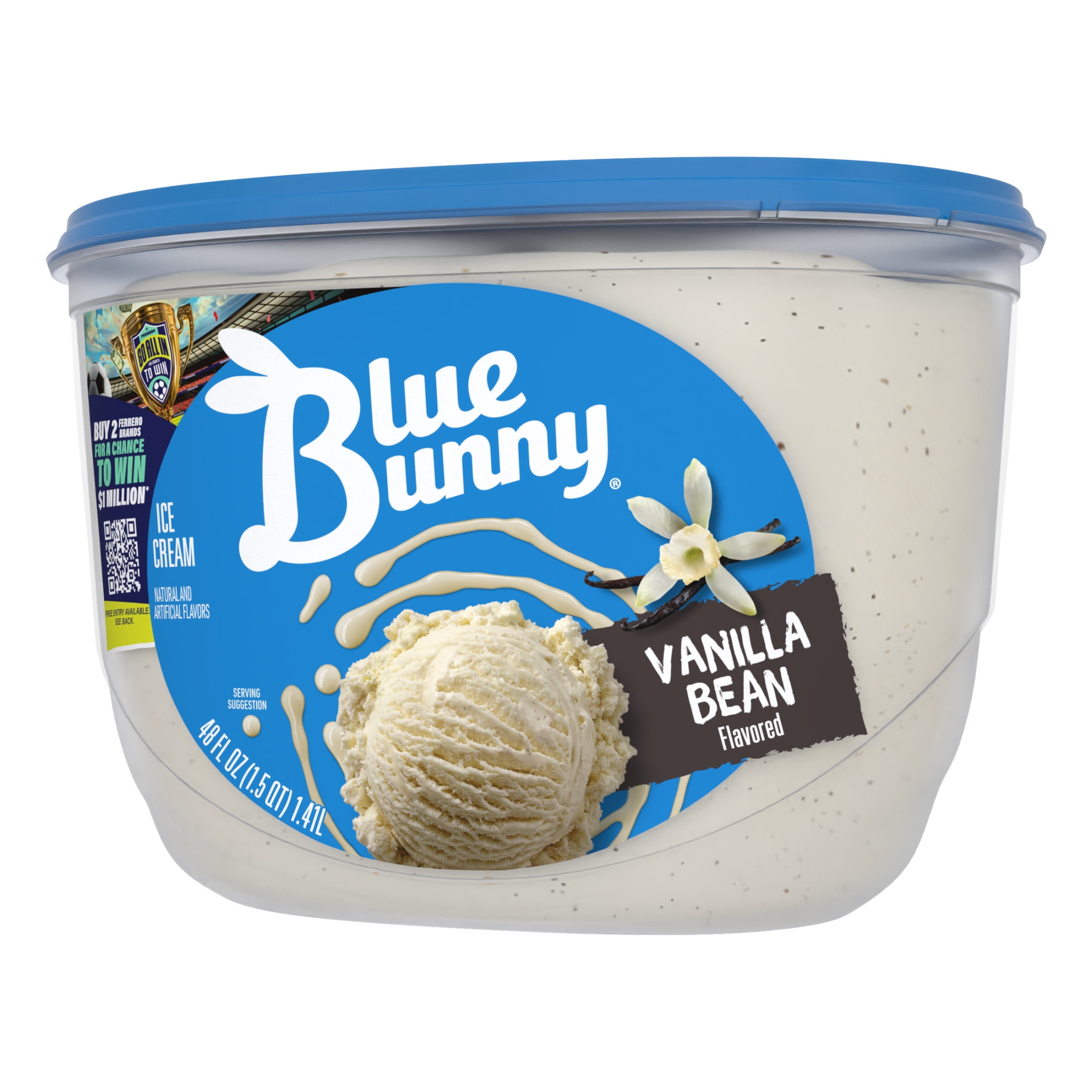 Blue Bunny Vanilla Bean Flavored Ice Cream, 48 fl oz