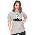thumbnail image 3 of Llamaste Namaste Spiritual Llama Womens Slim Fit Graphic Tee Brisco Brands M, 3 of 5