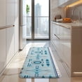 thumbnail image 4 of Blue Geometric Triangle Diamond Pattern Kitchen Rug Mat,Kitchen Runner Rugs Non Skid Washable,Decorative Kitchen Floor Mats for Kitchen,Sink,Laundry,17"x47.2", 4 of 7