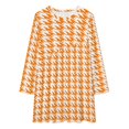 thumbnail image 2 of Aesthetic Orange And White Ripple Loose Dress Evening Dress Summer Dresses for Women Luxury Dress Long Sleeved Dress, 2 of 4