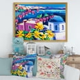 thumbnail image 3 of Designart 'Colorful Traditional Santorini Churches Among Flowers' Nautical & Coastal Framed Art Print, 3 of 4