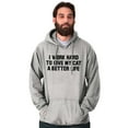 thumbnail image 5 of Work Hard for My Cat Pet Parent Funny Hoodie Sweatshirt Women Men Brisco Brands L, 5 of 6