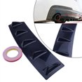 thumbnail image 1 of Car 5 Fin ABS Lowered Rear Body Bumper Lip 23"x6" Black Diffuser Shark Tail Wing Kit -, 1 of 4